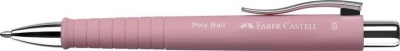 Golyóstoll, 0,7 mm, nyomógombos, rózsaszín tolltest, FABER-CASTELL "Poly Ball", kék